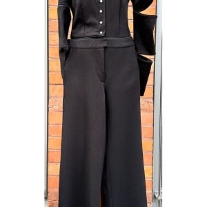 schwarzer Overall, wandelbar, mit Hose, mit Taschen, Bürooutfit, Madame Zip, exklusive Anlässe, drei in einem