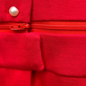 roter Overall, wandelbar, mit Hose, mit Taschen, Bürooutfit, Madame Zip, exklusive Anlässe, zwei in einem