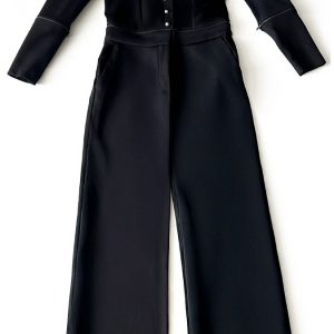 schwarzer Overall, wandelbar, mit Hose, mit Taschen, Bürooutfit, Madame Zip, exklusive Anlässe, drei in einem