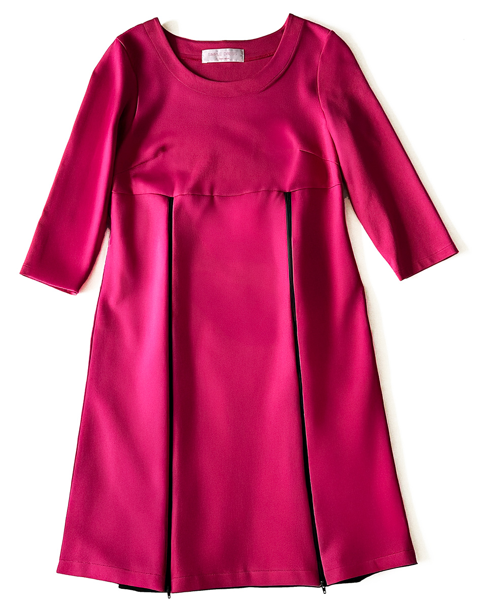 MADAME ZIP, pinkes Kleid, dunkelblaues Kleid, A-Linienkleid, Kleid mit Taschen, Kleid für große Größen, zwei Outfits in einem Kleid