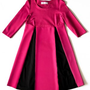 MADAME ZIP, pinkes Kleid, dunkelblaues Kleid, A-Linienkleid, Kleid mit Taschen, Kleid für große Größen, zwei Outfits in einem Kleid