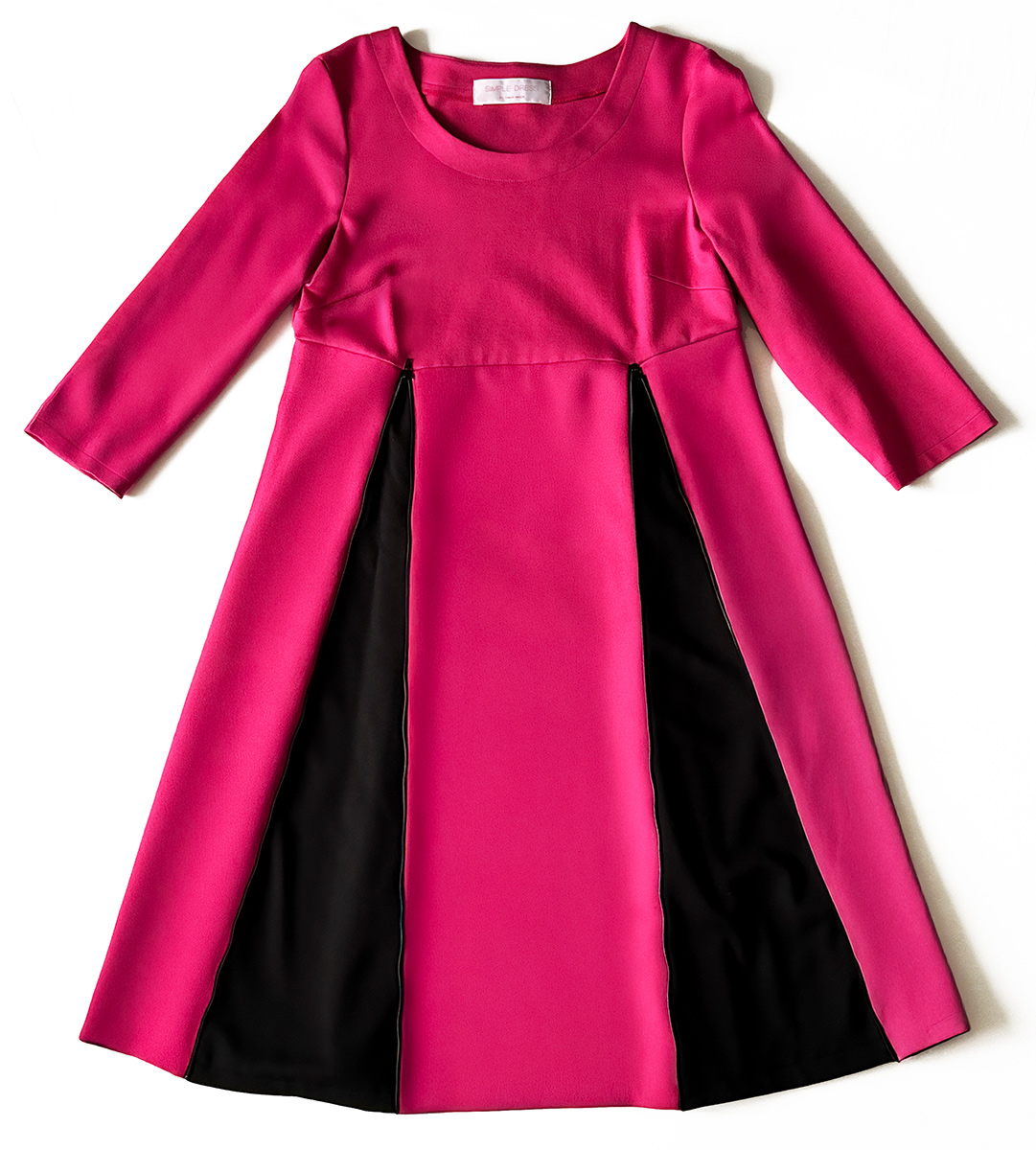 MADAME ZIP, pinkes Kleid, dunkelblaues Kleid, A-Linienkleid, Kleid mit Taschen, Kleid für große Größen, zwei Outfits in einem Kleid