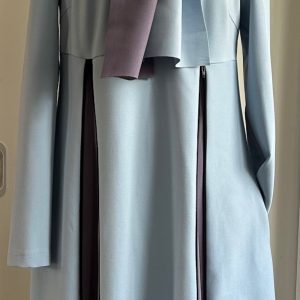 hellblaues St. Tropez Kleid, Kleid für Hochzeitsgast, Kleid mit Schal, Kleid mit Taschen, hellblaues Kleid, Sommerkleid, handgefertigtes Kleid, genäht in Augsburg